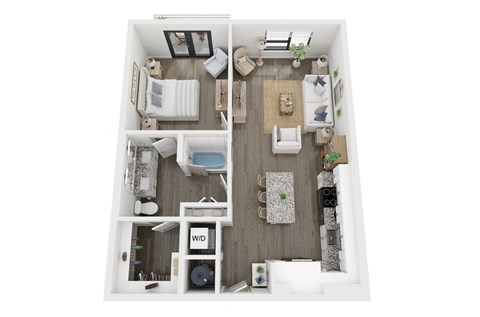 1 bed 1 bath floor plan at LynnCora, Grand Prairie, TX, 75052